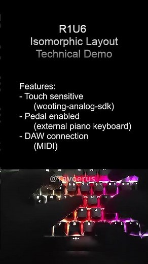 🎹 R1U6 Isomorphic Keyboard Layout Tech Demo ⌨️ #piano #isomorphickeyboard #r1u6keyboardlayout