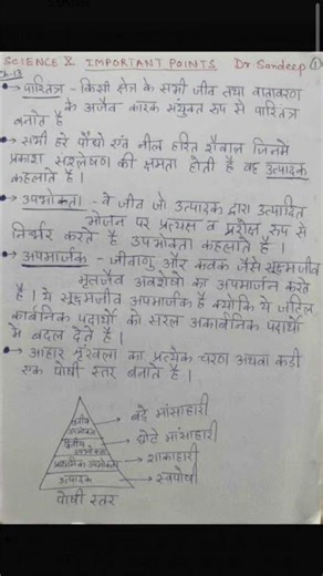 class X science Hindi notes for board exam important notes part I