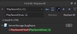 RegEx groups not working in studio "Replace All" widget