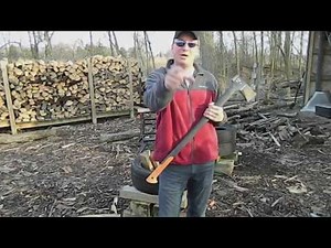Check out the Fiskars X27 AXE in Action- Splitting Wood