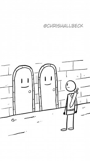 1.1M views · 10K reactions | The two doors. #funny #animation #comics | Chris Hallbeck | Facebook