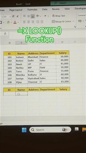 XLOOKUP Function in Excel | VLOOKUP Se Better Formula / Advanced Excel Functions #excel