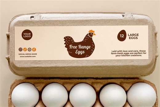 Editable Egg Carton Label Template: Farm Fresh Eggs (digital Download) - Etsy Australia