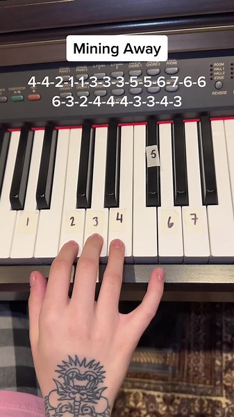 How to play Mining Away Piano Tutorial #minecraft #fyp #miningaway