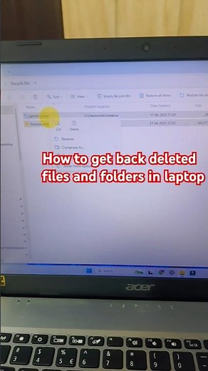 How to get back deleted files and folders in laptop?#pc #short #computer