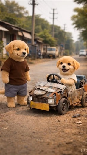 Puppy making car #shorts #puppy