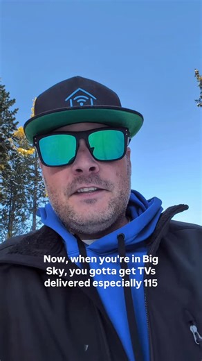 Smrter Home on Instagram: "When you order the 115-inch TV for your Big Sky smart home install, you know it’s going to be an adventure! 🏔️📺 Massive shoutout to this FedEx Freight driver who navigated this long, snowy driveway like a absolute pro. Seriously impressive driving skill and dedication! Five stars all the way! ⭐️⭐️⭐️⭐️⭐️ Now, let the unboxing begin! (If we can figure out how to lift it!) 😂 Only 507lbs in box and 212 lbs unboxed. #BigSkyMontana #SmartHome #TechInstall #FedExFreight #D