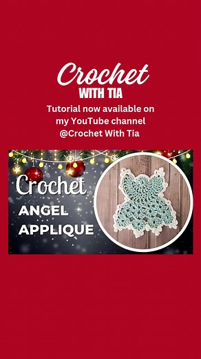 CROCHET CHRISTMAS ANGEL APPLIQUE #christmas #crochetpattern #tutorial #crochettuorial #yarn #crochet