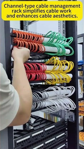 Channel-Type Cable Manager in Action: Efficient Routing, Clean Management.mp4