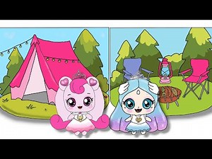 Paper DIY 🏕프린세스 캐치!티니핑 사뿐핑 하츄핑 캠핑 종이인형 만들기