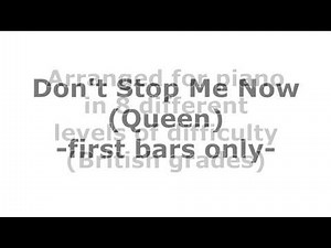 Don't Stop Me Now: 8 Levels of Piano and Sight Reading