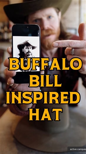 5.2K reactions · 110 shares | Buffalo Bill inspired western hat! Buffalo Bill was a larger than life symbol of the American West ! I was fired up when a customer wanted us to do our version of his legendary hat! We did our best to pay homage! Not sure if you would call this a cowboy hat, but he was definitely a cowboy amongst other things! Stay wild | Wild Hats | Facebook