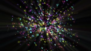 Fast particle explosion effect in dark background