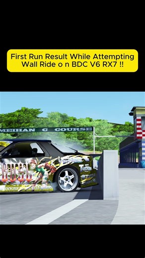 First Try !! Meihan Wall Ride on BDC v6 RX-7 #assettocorsa #drifting #meihan #fyp