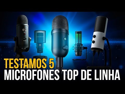Testamos CINCO MICROFONES GAMERs: BLUE Yeti, Cougar, HyperX, NZXT e Razer