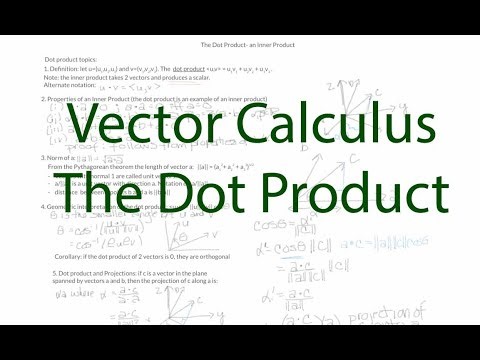 Vector Calculus: Chapter 1.2: the Dot Product (updated)