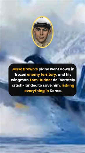24-year-old Ensign Jesse L. Brown, the U.S. Navy’s first African-American aviator, flew combat missions with Fighter Squadron 32 aboard USS Leyte during the Korean War. His wingman, Lieutenant (Junior Grade) Thomas J. Hudner Jr., a 26-year-old Naval Academy graduate, accompanied him on a mission over North Korea’s Chosin Reservoir, where U.S. Marines were encircled by Chinese forces. Despite Brown’s lower rank, his experience as a pilot had earned him respect, and Hudner was assigned to fly as h