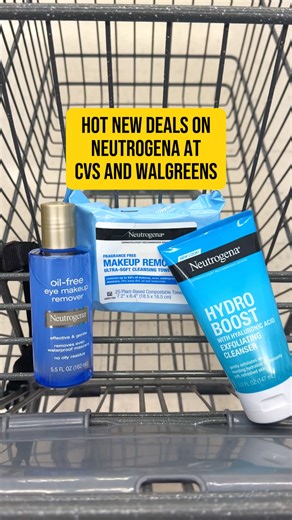 Clip new coupons for Neutrogena and save big at CVS and Walgreens. Combine these coupons with sale prices and rewards promotions to get great deals at either store. Shop Neutrogena products and save $2.50 on any eligible facial cleanser and $4 off two packs of makeup wipes with digital coupons in the Walgreens or CVS app. Stack the digital coupons with: 👉 Sale price and $5 Register Rewards on 2 Neutrogena Makeup Wipe Packs at Walgreens 👉 $5 ExtraBucks on 2 Neutrogena Makeup Wipe Packs at CVS �