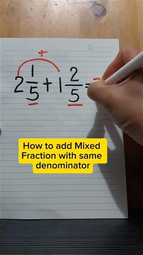 How to add Mixed Fractions with same Denominators #hacks #maths #math #mathstricks #mathematics
