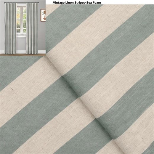 Vertical Striped Linen Curtains, Custom Length, Privacy Lining - Etsy