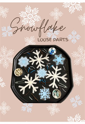 ❄️ Today’s tray: Loose parts snowflakes ❄️ You will need: • Masking tape (to create a simple snowflake outline) • Loose parts: stones, sticks, pom poms, pipe cleaners • A clear surface or tray What this invitation supports: • Creative thinking & problem solving • Noticing patterns & symmetry • Fine motor control & hand–eye coordination • Open-ended, child-led exploration There was no “right” way to use the materials — just time, space and freedom to explore 🤍 And then the magic happened ✨ The s