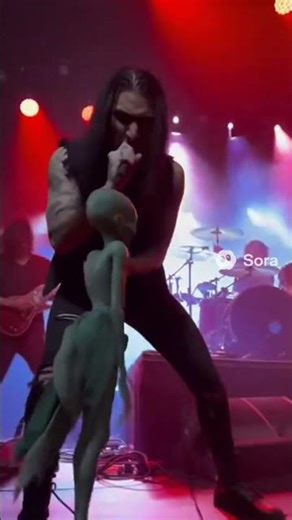 Alien at a rock concert #alien #rock #music #livemusic #sora2 #cryptid