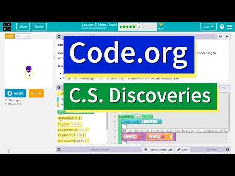 Code.org Lesson 17.4 Mouse Input | Tutorial with Answers | C.S. Discoveries Unit 3