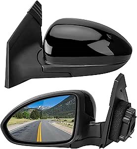 Left Driver Side Rear View Mirror Replacement for Chevrolet Chevy Cruze 2009 2010 2011 2012 2013 2014 2015 2016 3Pins and Electric Adjustment, Black