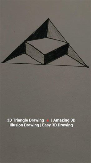 Amazing 3D Triangle Drawing 🔺 | Easy 3D Illusion Drawing ✏️ #shorts
