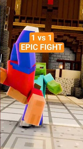 Fighting !! Steve VS zombie , Minecraft animation #minecraft #animation #fighting
