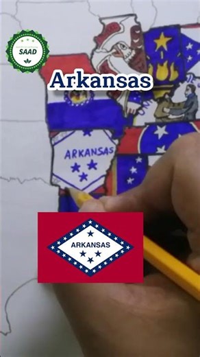 Arkansas flag map drawing