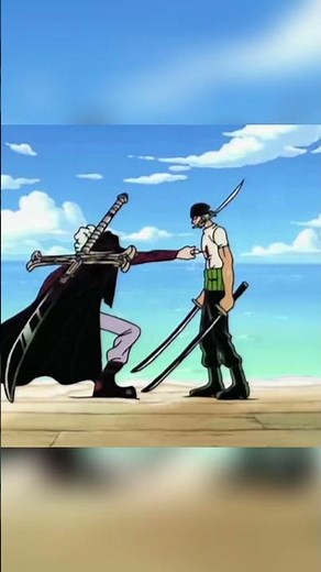 Zoro vs Mihawk Fight One Piece #onepiece #anime