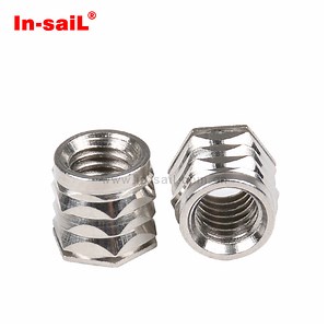 [Hot Item] 18-8 Stainless Steel Twist-Resistant Hex-Shaped Inserts for Plastic 92398A121