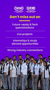 ⏳ Final Chance to Enroll! ⏳ This is your last opportunity to secure a seat in IEM’s prestigious B.Tech program! ✅ Top-ranked & NAAC ‘A’ Accredited ✅ Cutting-edge curriculum & industry tie-ups ✅ Internships, live projects & global learning 📢 Hurry! Apply Now via IEMJEE before admissions close! 🚀 #IEMJEE #FinalCall #BTechAdmissions | Institute of Engineering & Management (IEM), Kolkata