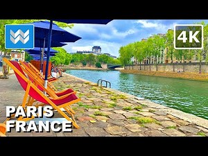 [4K] Paris Plages to Pont Des Arts Bridge in Paris France 🇫🇷 Seine River Walking Tour & Travel Guide