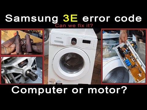 3E error code repair for Samsung front load washing machine. Carbon brush & computer replacement.