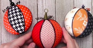 No-Sew Fall Patchwork Pumpkin Ornament For 2022