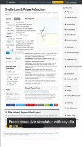 FREE Snell's Law Calculator & Prism Refraction Simulator - Interactiv… — in 30 seconds #Developers