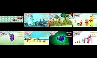 Mix of 8 videos from youtube : All 39 NumberBlocks Episodes Played At The Same Time
