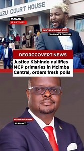 Breaking News Justice Justus Kishindo of the High Court in Mzuzu has nullified the Malawi Congress Party (MCP) primary elections for Mzimba Central Constituency. The court has ordered the party to conduct fresh primary elections in line with the MCP National Executive Committee resolutions of January 10, 2025. In his ruling, Justice Kishindo stated that the MCP used a “fraudulent electoral college” designed to favour a specific candidate over the claimant, Mumba. The judge further ruled that the