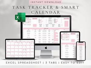 Excel Task Tracker Template| Excel Planner Spreadsheet Monthly to Do List| Digital Checklist Calendar Template| 2026 Digital Planner Excel - Etsy