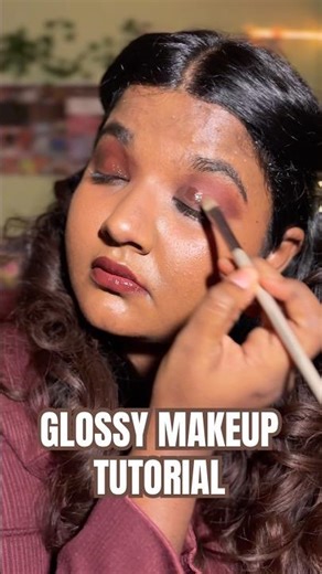Trying the viral easy “glossy” makeup tut #brownskinbeauty #easymakeup #makeuphack #duskyskinmakeup