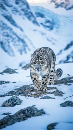SNOW LEOPARD 🐅 #DreamScreenAI #wildanimals