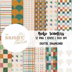 Checker Seamless Pattern, Boho Checker Pattern, Checker Digital Paper, Checker Seamless, Abstract Pattern Png, Boho Color Palette - Etsy