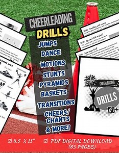 Cheerleading Drills Sheets 8.5 x 11" | 63 pdf digital downloads