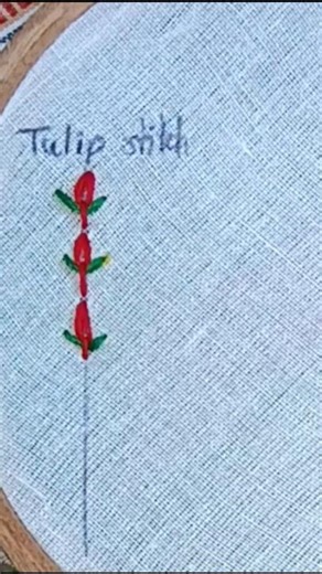 Hand embroidery for beginners| how to make tulip flower with embroidery| tulip flower tutorial
