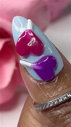 3D Lollipop Heart Nails 🍭💘Full Tutorial out Now #3dnailart #valentinesnails #nailtutorial #nailart