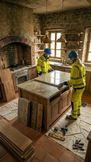 Tuscan Rustic Kitchen Makeover 🍋 Warm Wood + Natural Stone + Cozy Lights #tuscankitchen