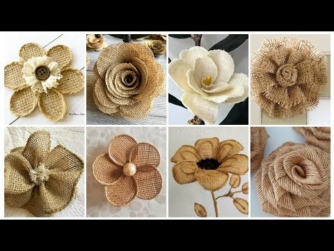 Flower Shaped Décor with Burlap | Rustic Floral Jute Burlap | Romantic Home Decoration