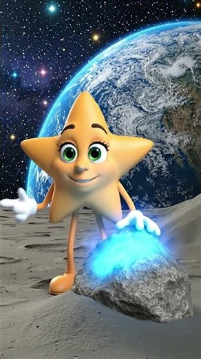 "Estrellita Dorada visita la luna" #astronomía #cartoon #horadelplaneta